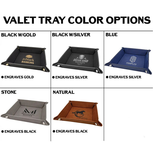 Personalized Leather Valet Tray, Engraved Vegan Leather Tray