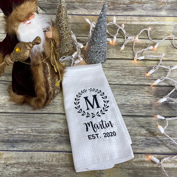 Personalized gift for grandma, Embroidered kitchen towels