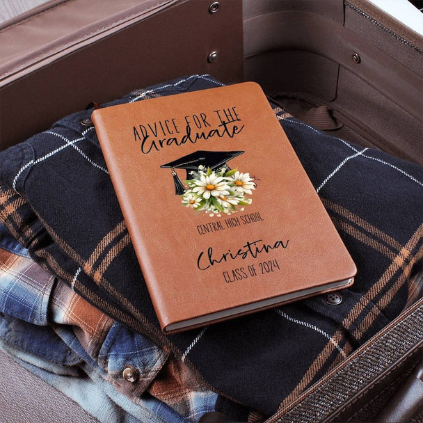 Graduation Gifts for Girls Personalized Leather Journal Advice for the Graduate Guest