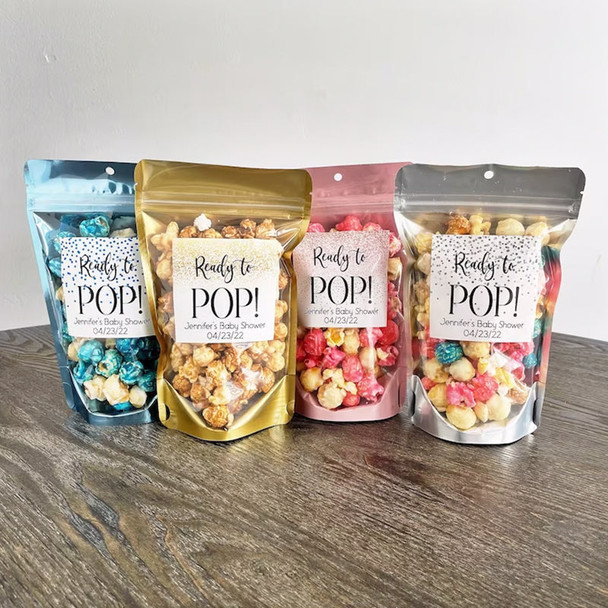Ready to Pop baby shower treat bags, About to Pop favor bags