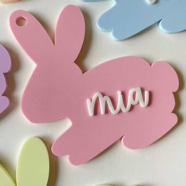 Easter Basket Tags, Acrylic Easter Tags, Custom Name Basket Tags, Personalized Bunny Tags