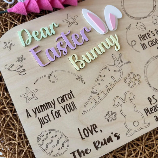 Easter Bunny Tray Personalized Treat Tray for Easter Bunny Carrots