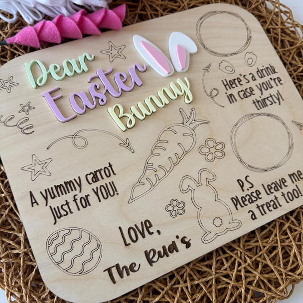 Easter Bunny Tray Personalized Treat Tray for Easter Bunny Carrots