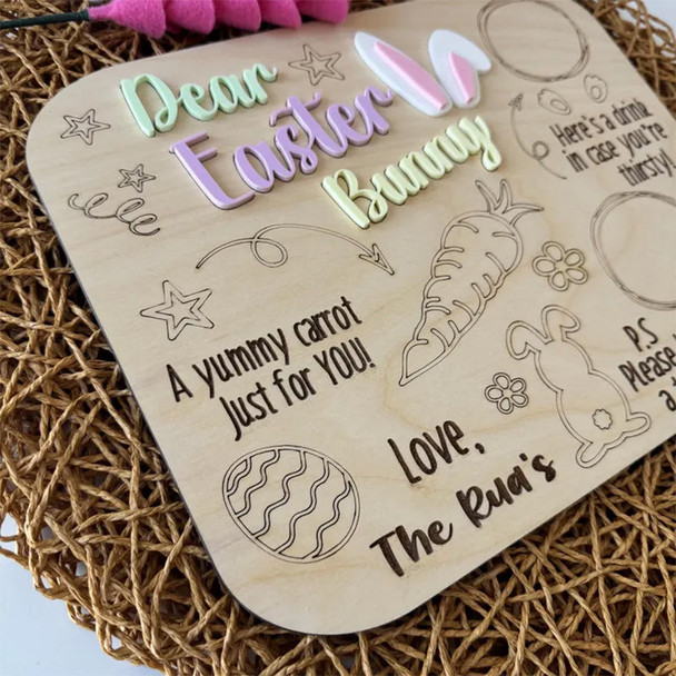 Easter Bunny Tray Personalized Treat Tray for Easter Bunny Carrots