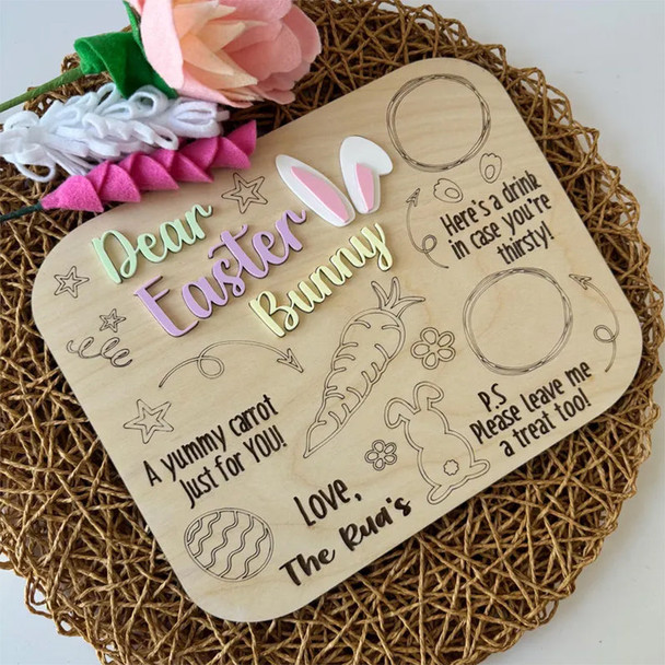 Easter Bunny Tray Personalized Treat Tray for Easter Bunny Carrots