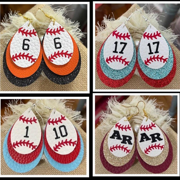 Custom baseball earrings, baseball gift, Game day earrings