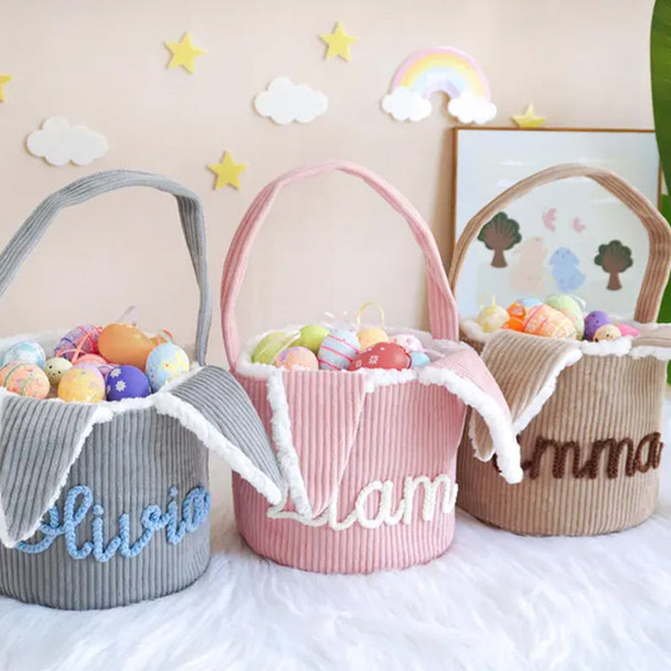 Personalized Easter Basket,Corduroy Basket