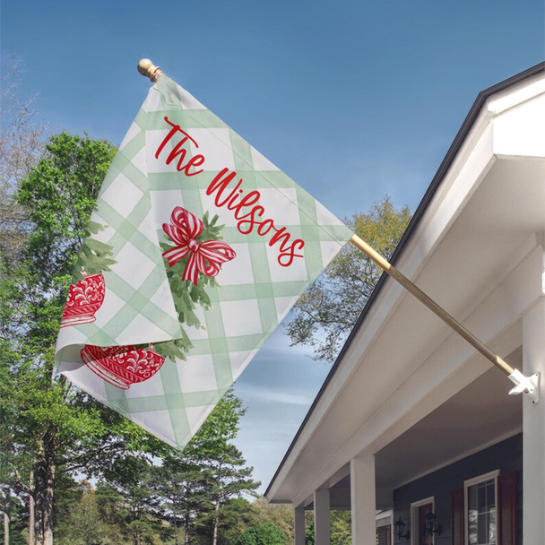 Watercolor Christmas Tree Flag Personalized Garden Flag