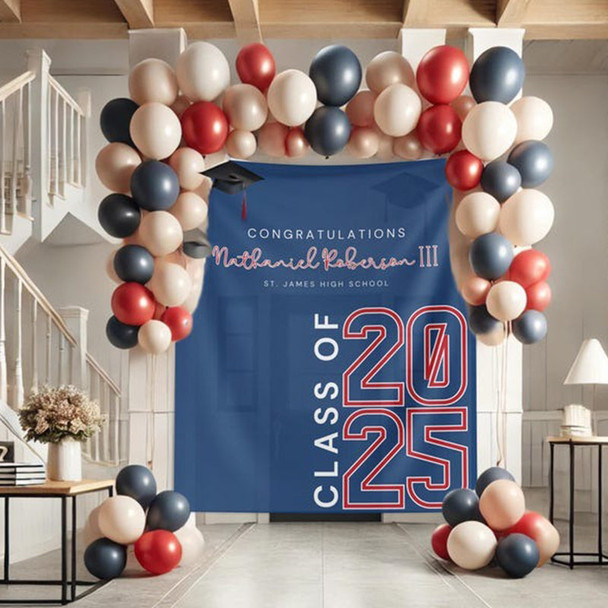 Class of 2026 Custom Graduation Party Backdrop Tapestry