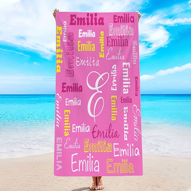Personalized Name Beach Towel - Super Soft