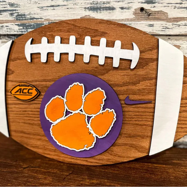 3D College Wooden Football Graduation Gift