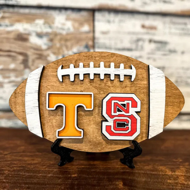 3D College Wooden Football Graduation Gift