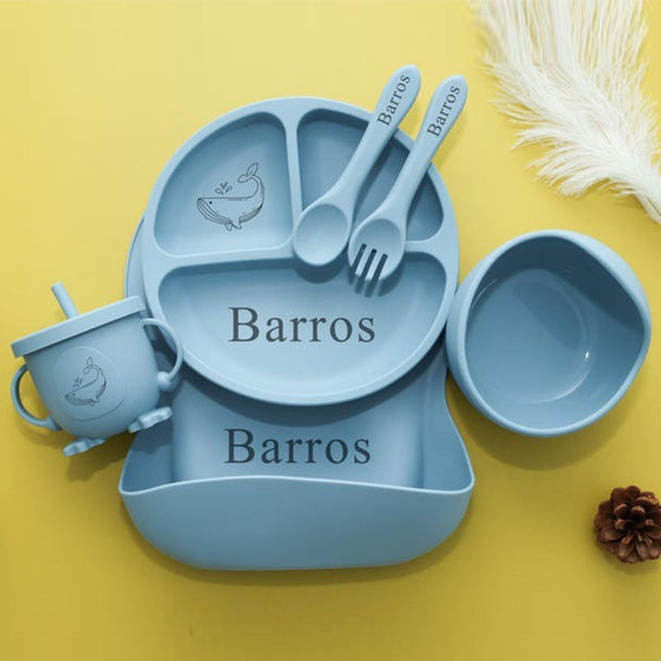 Personalized Silicone Baby Weaning Set | Engraved Silicone Bib