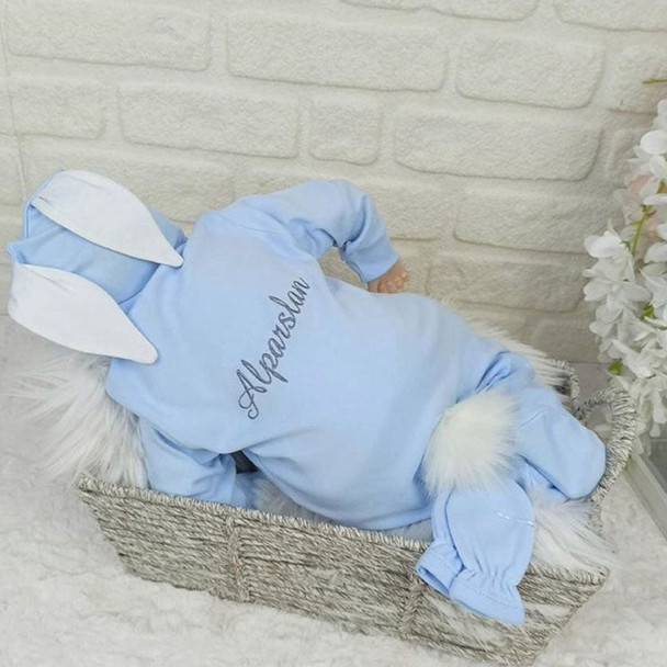 Newborn Bunny Outfit, Monogrammed Romper, Newborn Personalized Easter Gifts