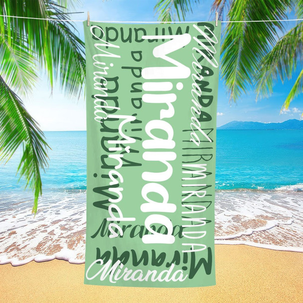Custom Name Beach Towel - Personalized