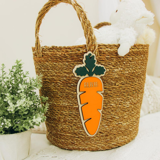 Personalized Easter Basket Tag Carrot Basket Tag Kids Easter Basket Tag