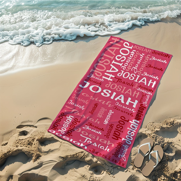 Unisex Personalized Beach Towel, Quick Drying Lightweight Custom Name Bath Towel