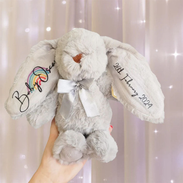 Personalised Easter Bunny, Rainbow Baby, Baby Gift, Gift For Her, Gift For Him
