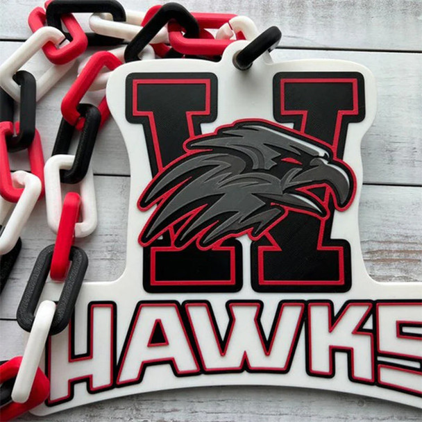 Custom Sports Turnover Chain, Oversized Medallion, Team mascot, Custom Colors