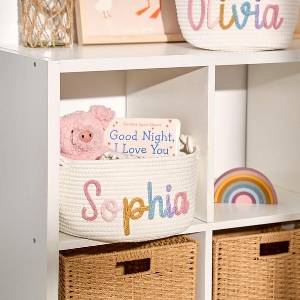 Personalized Baby Basket | Rope Cotton Baby Gift Basket