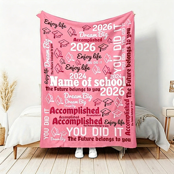 Customizable Graduation Flannel Blanket