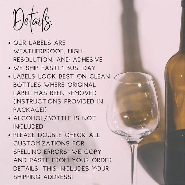 CUSTOM Photo Newspaper Wine, Champagne Bottle Label Gift for Her