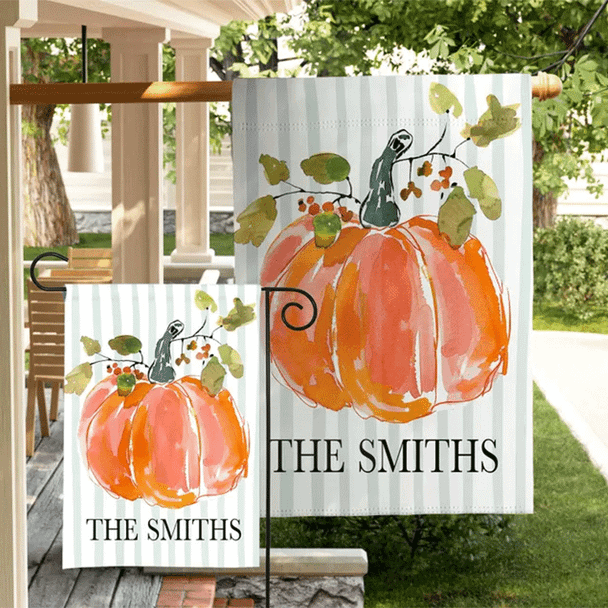 Pumpkin Garden Flag Outdoor Decor Fall Thanksgiving Welcome Sign