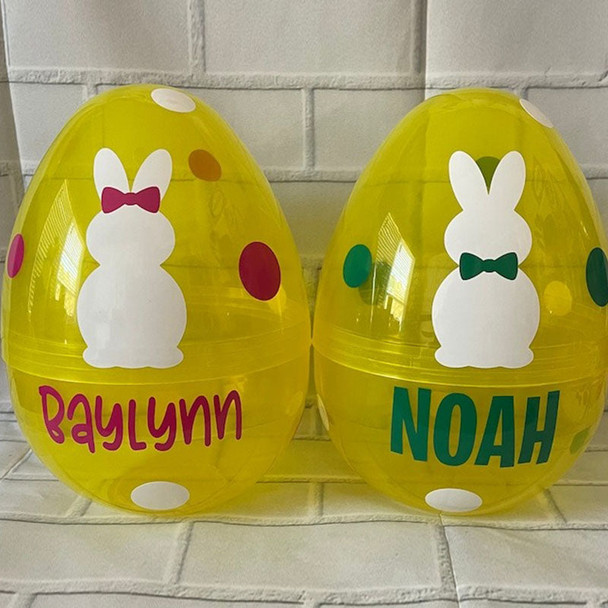 Personalized plastic Large EGG Easter fillable polka dots monogram party gift
