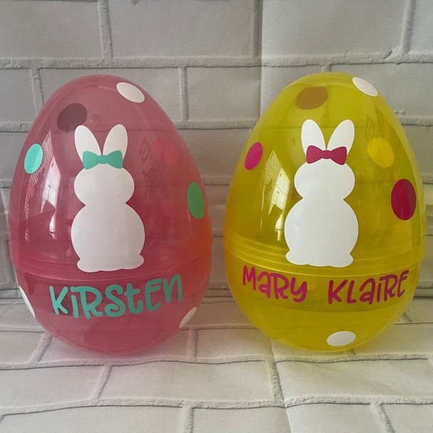 Personalized plastic Large EGG Easter fillable polka dots monogram party gift