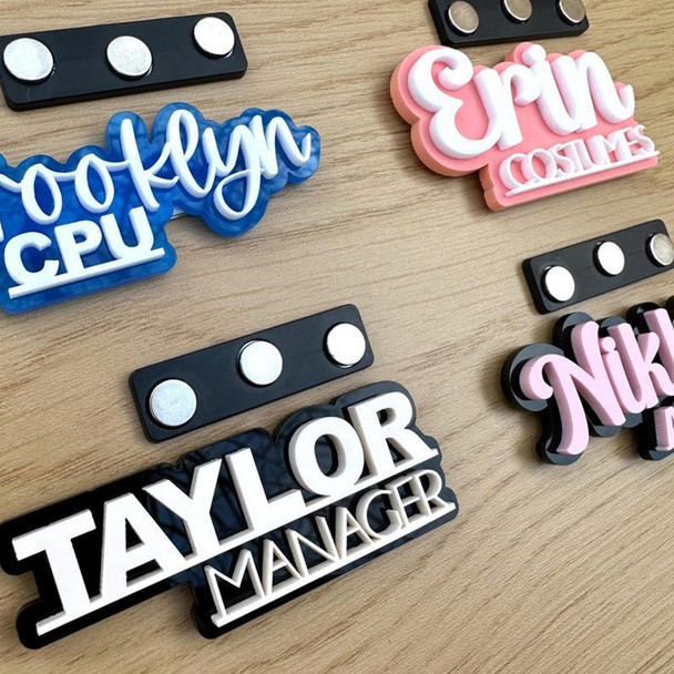 Acrylic Name Tag. Magnetic Name Badge. Company Gift