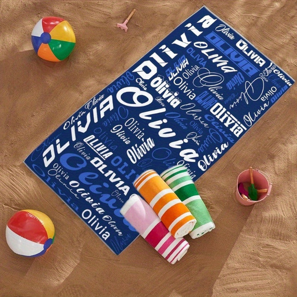 Customizable Modern Typography Beach Towel