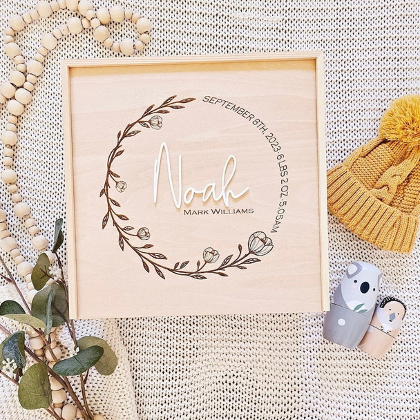 Memory box, Wooden keepsake box, Custom memory box, New baby box