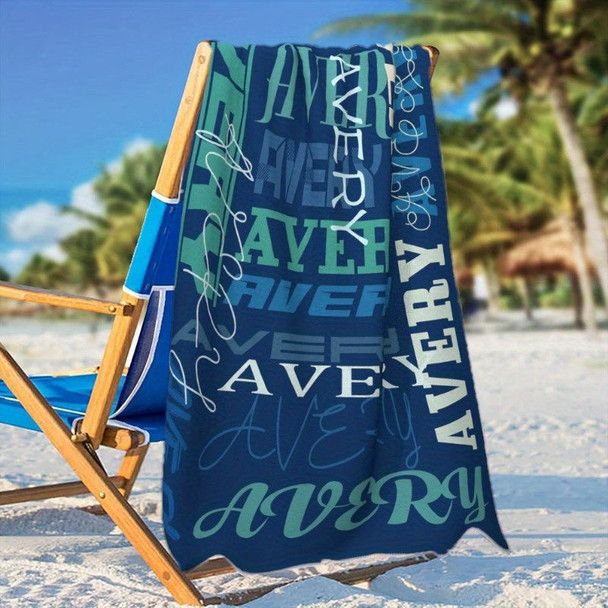 Customizable Beach Towel - Personalized Text Design
