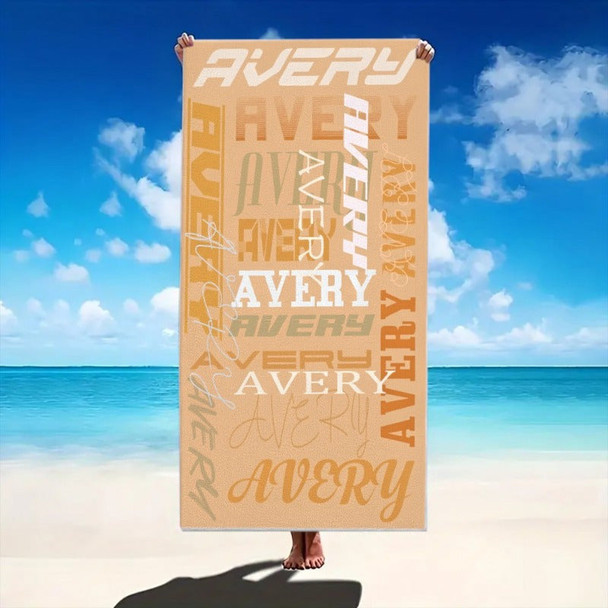 Customizable Beach Towel - Personalized Text Design