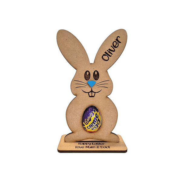 Personalised Easter Egg, Creme Holder Decoration Bunny Treat