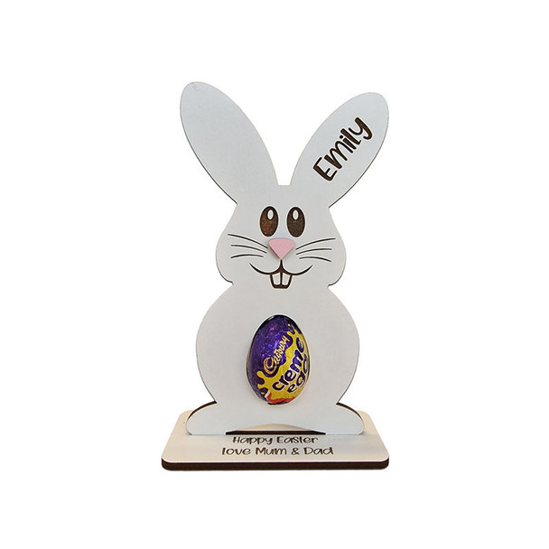 Personalised Easter Egg, Creme Holder Decoration Bunny Treat