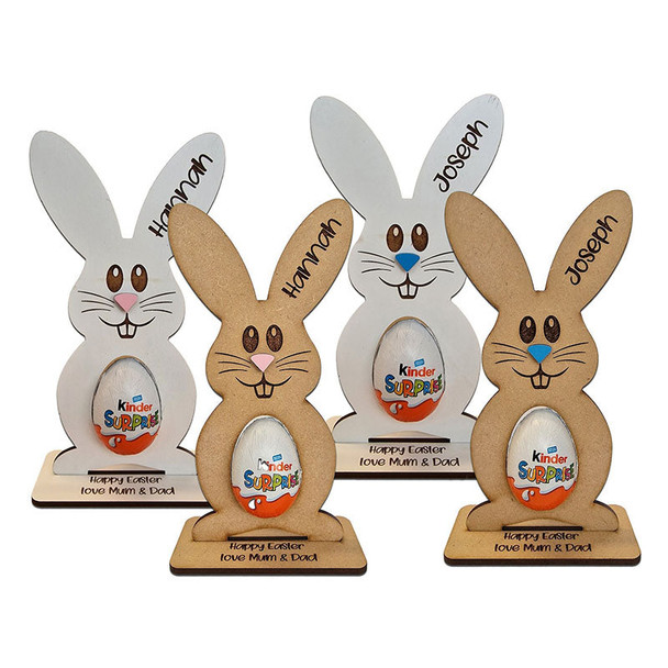 Personalised Easter Egg, Creme Holder Decoration Bunny Treat