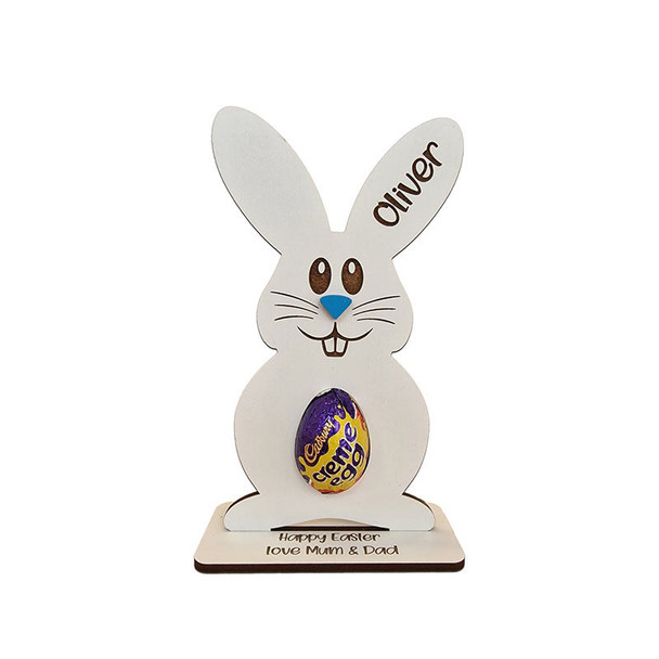 Personalised Easter Egg, Creme Holder Decoration Bunny Treat