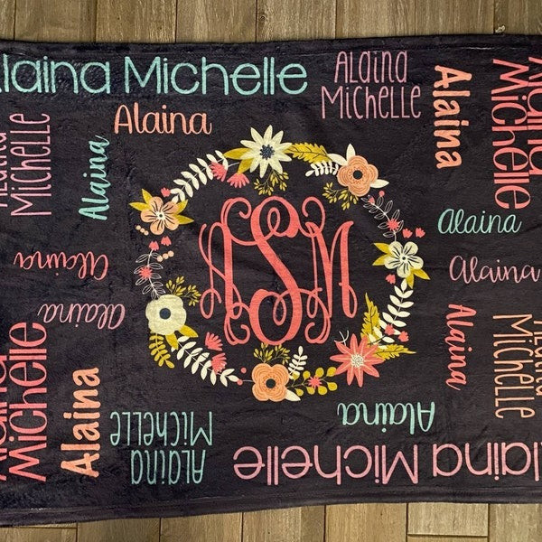 Personalized Baby Blanket, Baby Girl Blanket, Personalized Blanket