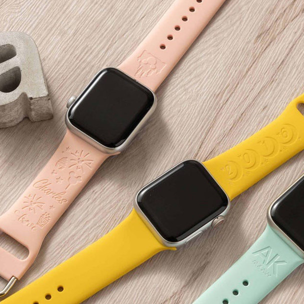 Personalized Silicone Watch Band , Engraved Mint Watch Band , Custom Name Gift