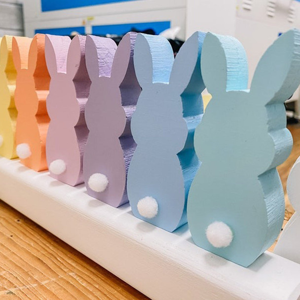 Personalized Easter Bunny Block - Chunky Wooden Easter Bunny