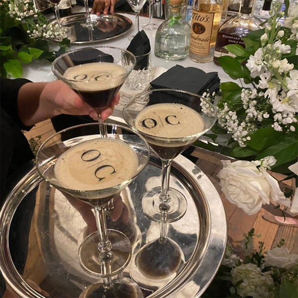 CLEAR DRINK toppers Custom initials minimal simple, initials