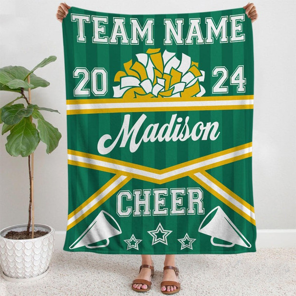 Custom Cheerleading Blanket Personalized Name Senior Cheer Gift