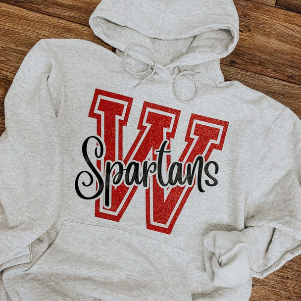 Custom Two Color Print Spirit Fleece Hoodie- Choose Your Colors