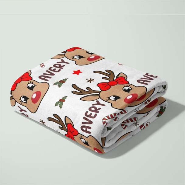 Reindeer Christmas Blanket Personalized Blanket