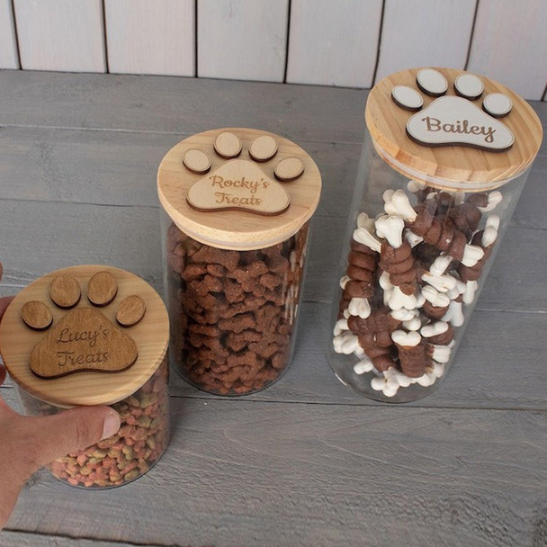 Personalised Dog Treat Jar, Pet Treat Glass Storage Jars