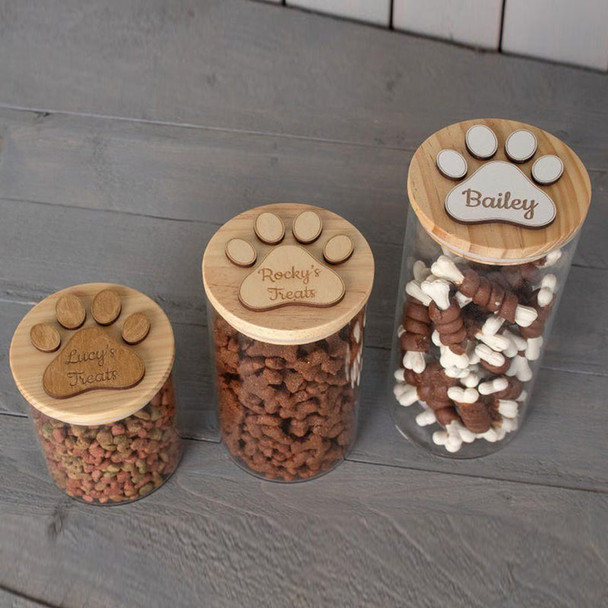 Personalised Dog Treat Jar, Pet Treat Glass Storage Jars