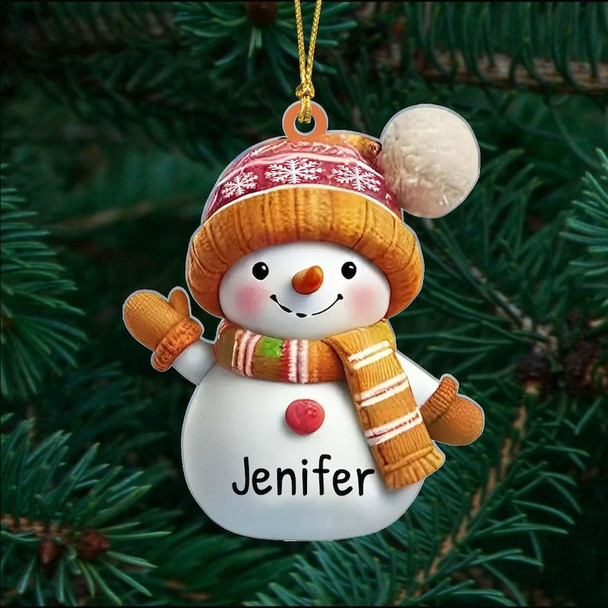 Personalized Snowman Christmas Acrylic Ornament Set