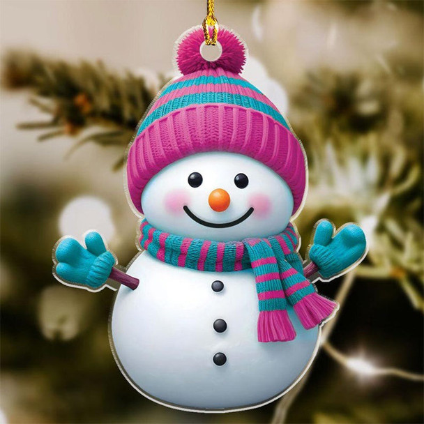 Personalized Snowman Christmas Acrylic Ornament Set