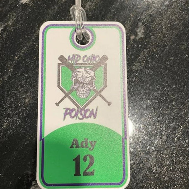 Custom Sports Team Bag Tag, Bag Tags for Football, Hockey, Baseball, Basketball, Etc, Customized w/ Logo